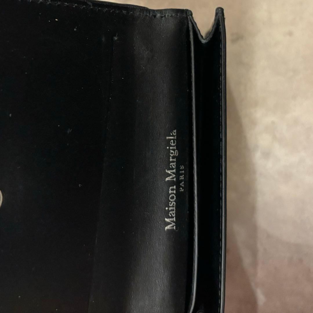 【美品】メゾンマルジェラ 4ステッチ 名刺入れ レザー ブラック　カードケース