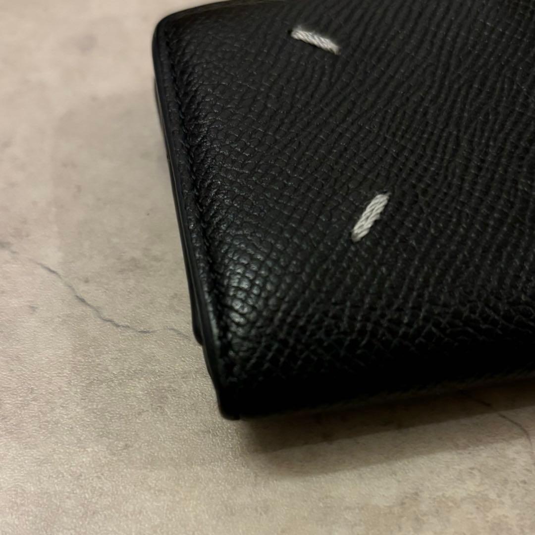 【美品】メゾンマルジェラ 4ステッチ 名刺入れ レザー ブラック　カードケース