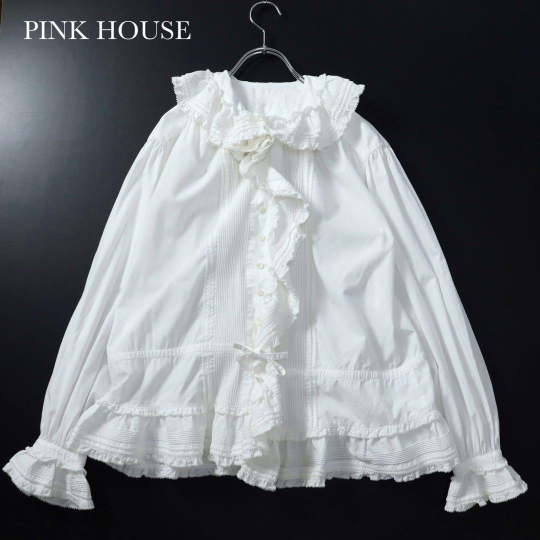 PINK HOUSE ピンクハウス　フリル　ブラウス　シャツ　白　ドレス