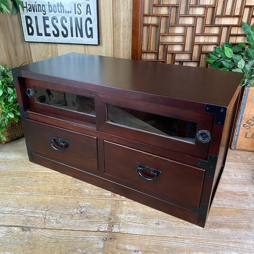 期間限定セール中！美品！民芸家具桐材天然無垢材和テレビ台サイドボード収納家具