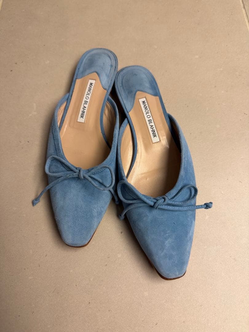 K*A様 MANOLO BLAHNIK ブルー スエード ミュール