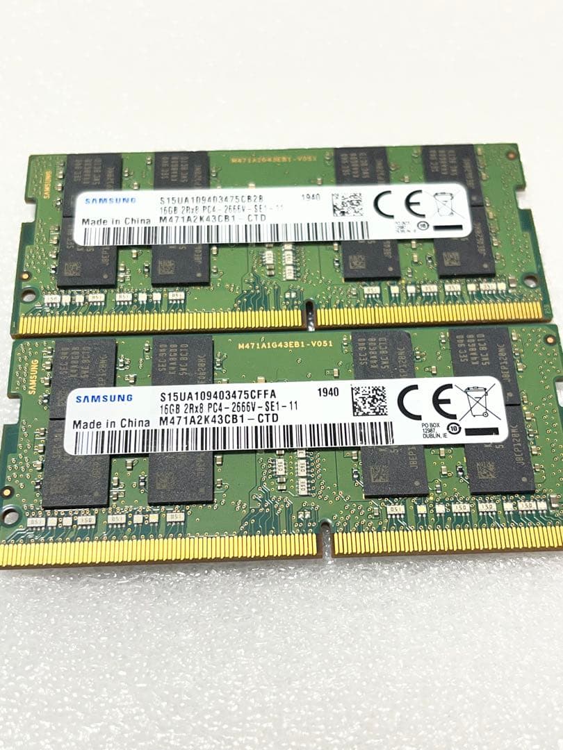 T6 SAMSUNG 16GB2枚32GB PC4BIOSチェック✅