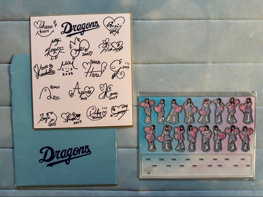 プ*ン様 中日ドラゴンズ☆チアドラ　２点セット　サイン色紙　アクリルスタンド