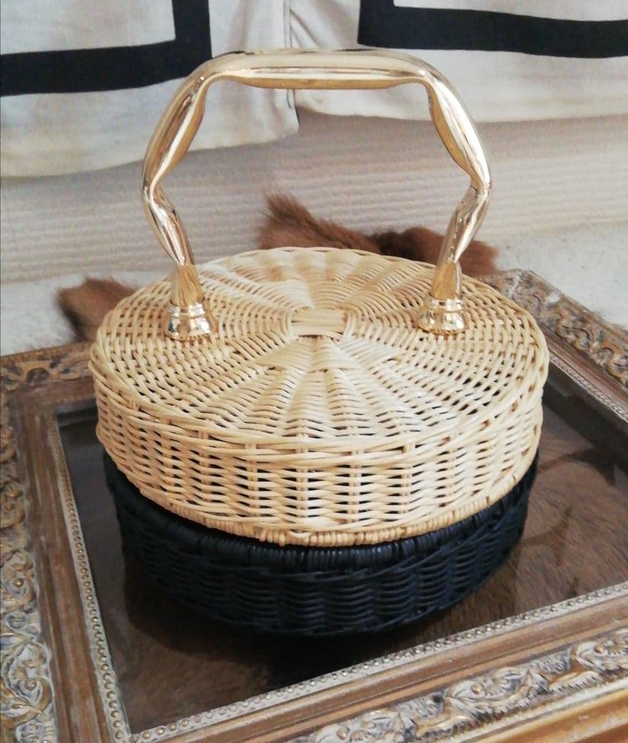 マニマリス　パンケーキ　かごバッグ 　バイカラー　シングル