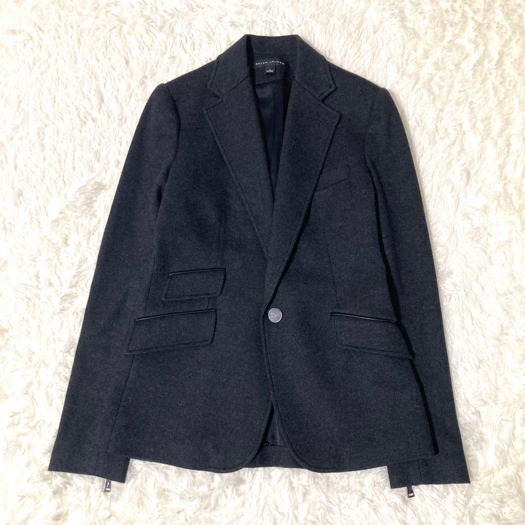 美品✨ラルフローレン テーラードジャケット 袖レザーパッチ ブラック S相当