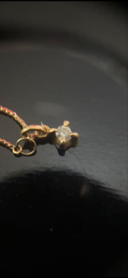 k18ネックレス一粒天然ダイヤモンド