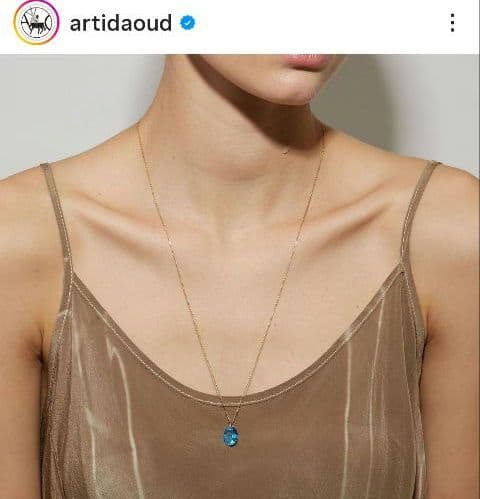 ARTIDA OUD eden K10YG オーバルスイスブルートパーズチャーム