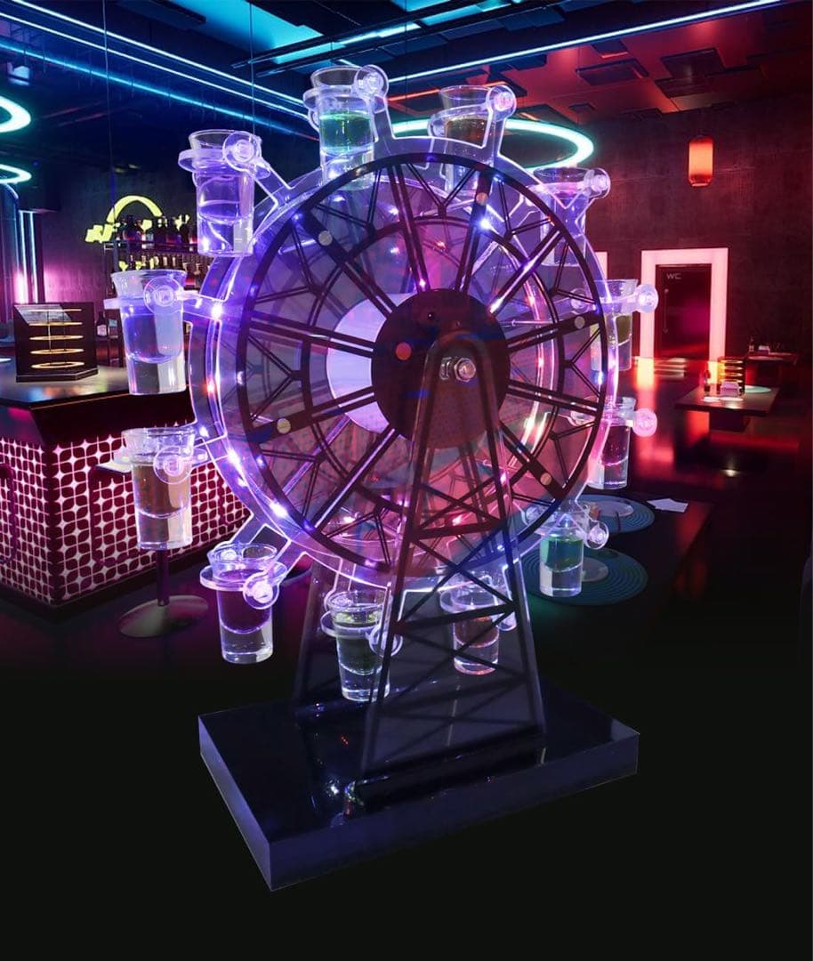 テキーラ観覧車 新品未使用 LED ショット カクテルグラス 12カップ 充電式