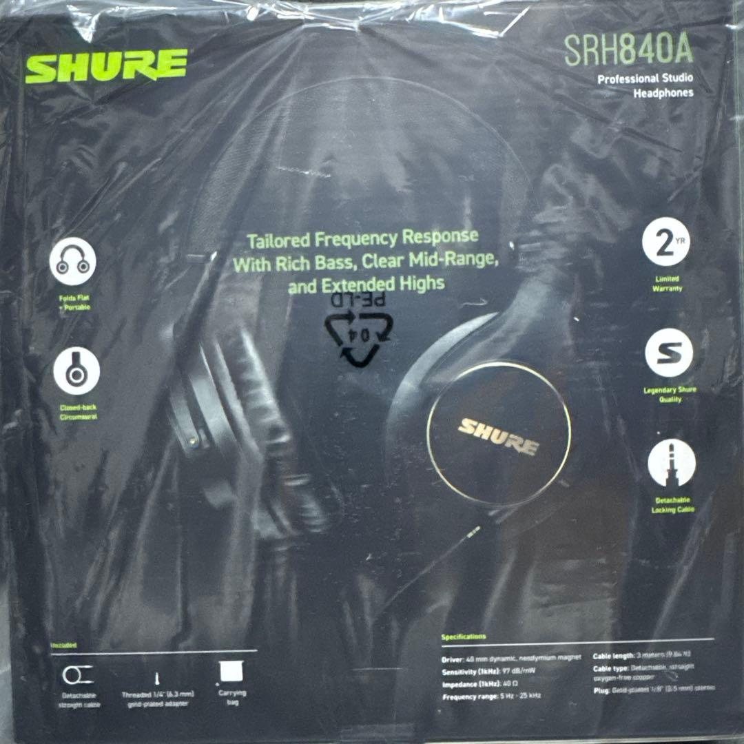 SHURE SRH840A-A 新品未使用未開封　ヘッドホン