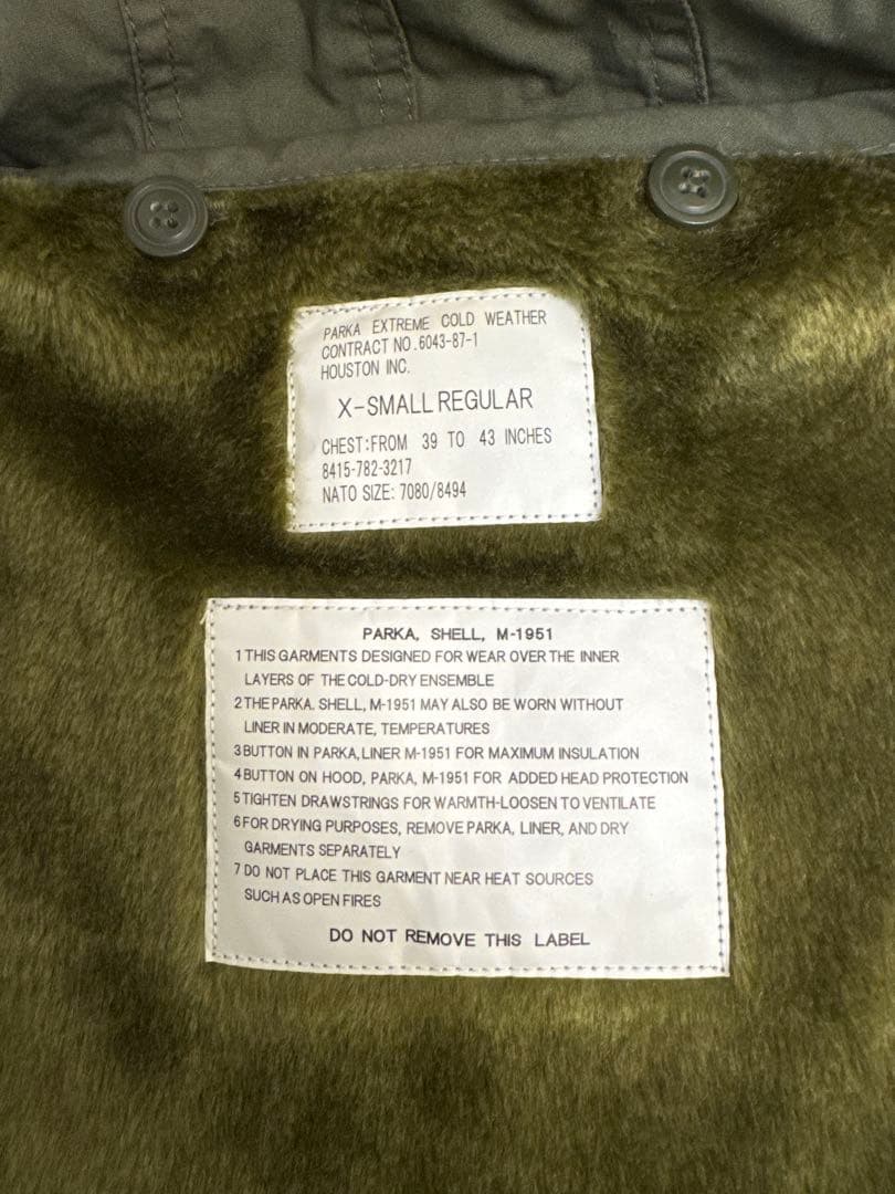 HOUSTON M-51PARKA 5409M モッズコートXS（Lサイズ相当）