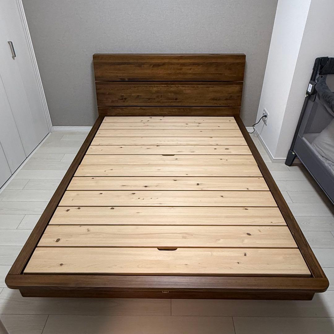 【LAGUNA VERDE様】シモンズ　ダブルベッドフレーム　四万十ヒノキ・香