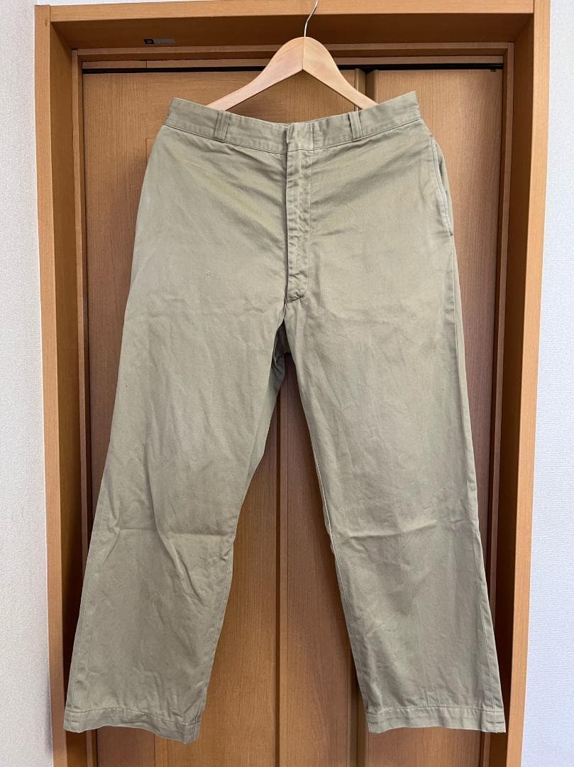 70s USA ヴィンテージ ARMY チノ ボトム コットンミリタリ パンツ