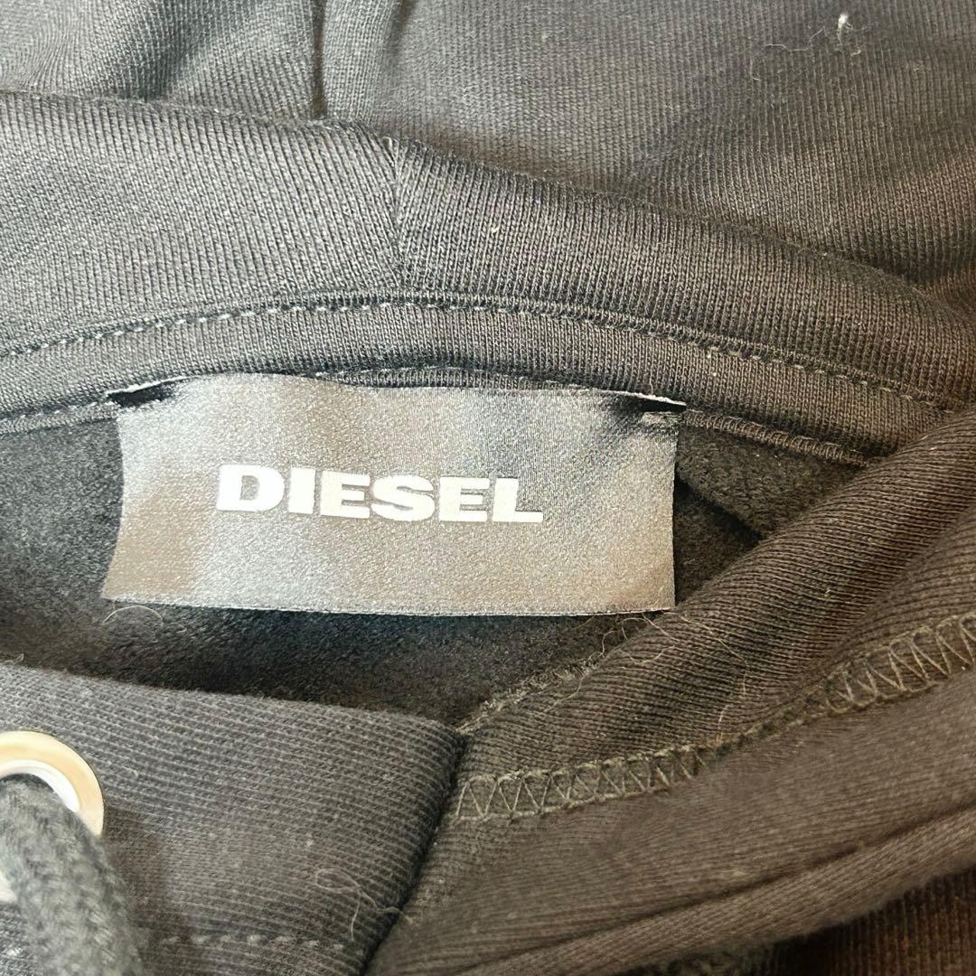 新品【DIESEL】裏起毛ロゴパーカー XS レディースM相当 ブラック