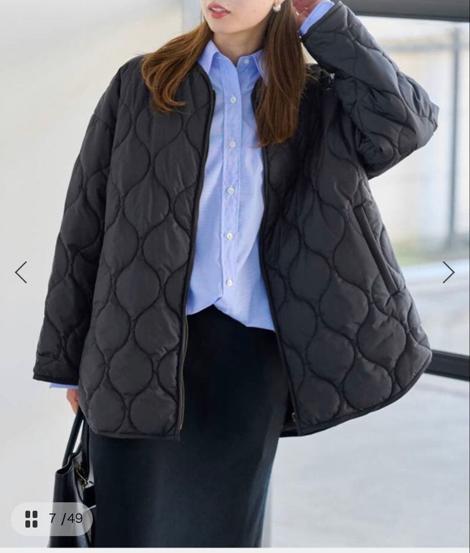 フレームワーク　2wayキルティングブルゾン　黒