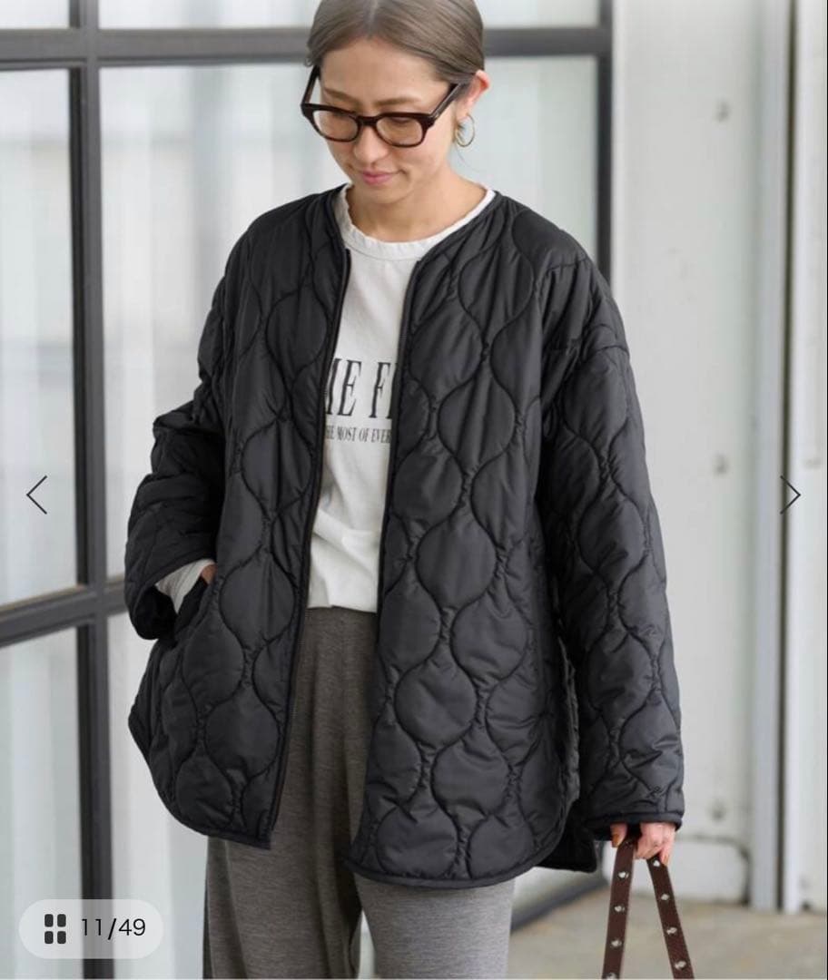 フレームワーク　2wayキルティングブルゾン　黒