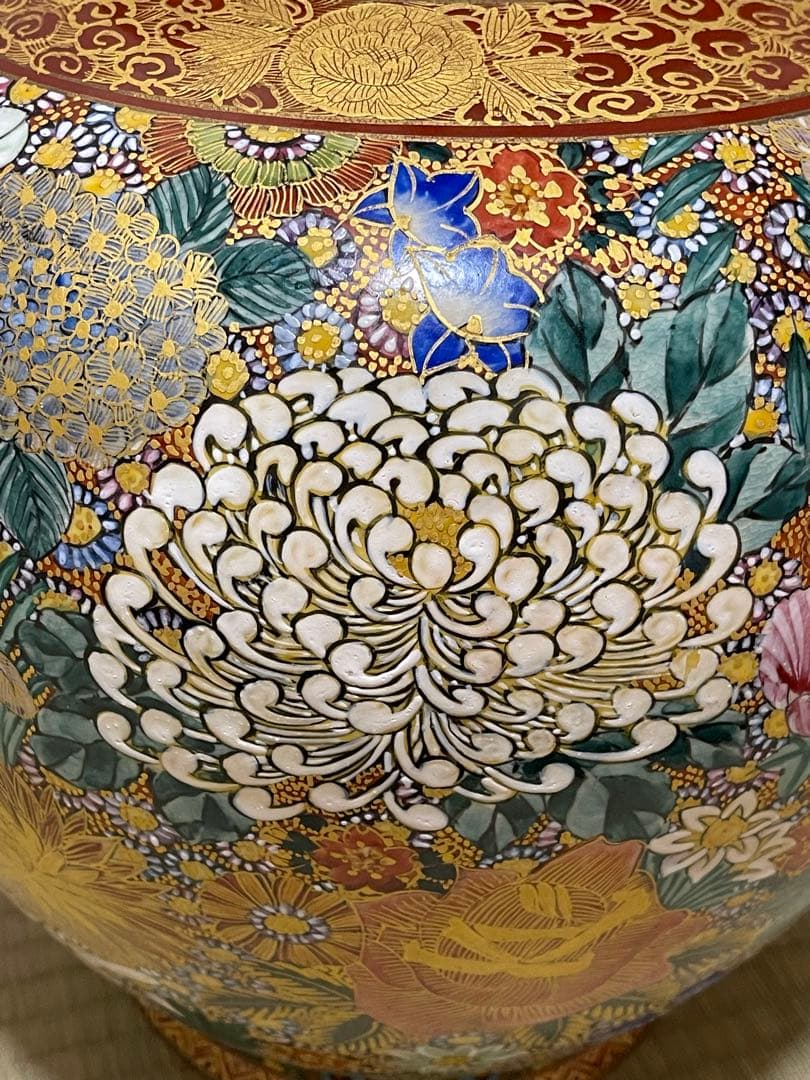 田*中様 豪華絢爛金襴手九谷盧湖造手描き 細密画 百花 花詰 金彩 色絵 九谷焼