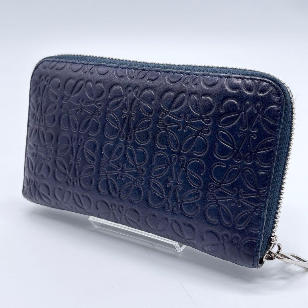 LOEWE レザー リピートアナグラム ラウンドファスナー 財布