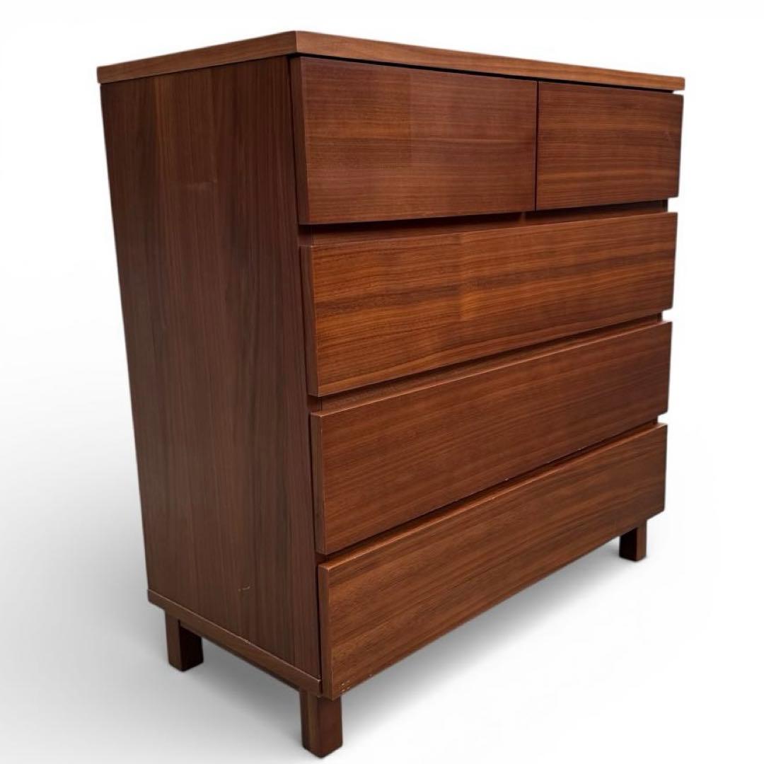 【美品】無印良品　チェスト ウォールナット 脚付 幅80cm タンス 収納 北欧
