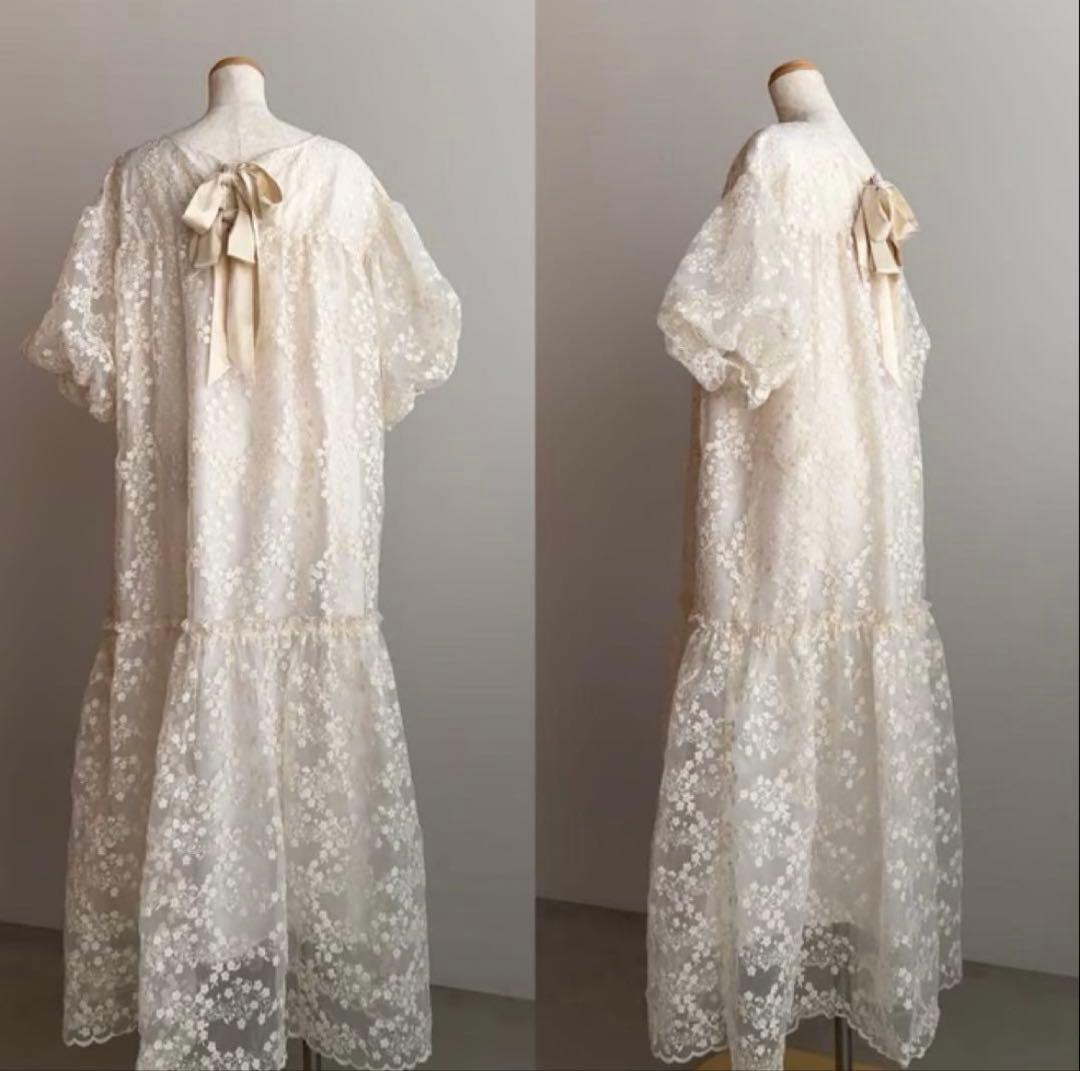 最終値下げ yourmle ユアムル バックリボンジャガード ワンピース