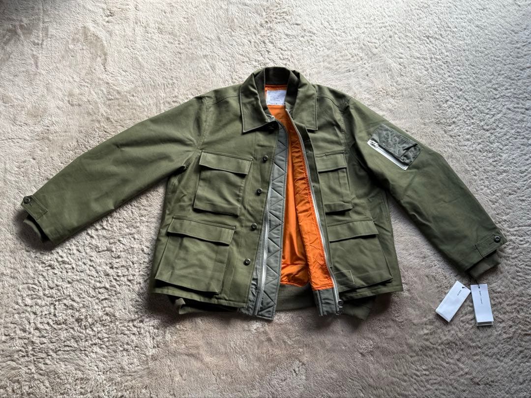 sacai × WTAPS Cotton Back Satin Jacket