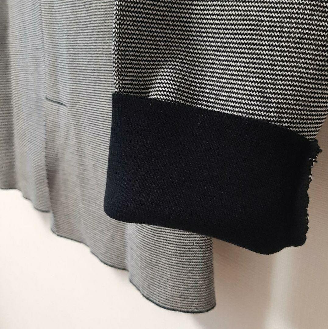 【新品未使用】Drumohr ドルモア コットンニットジャケット 44 黒×白