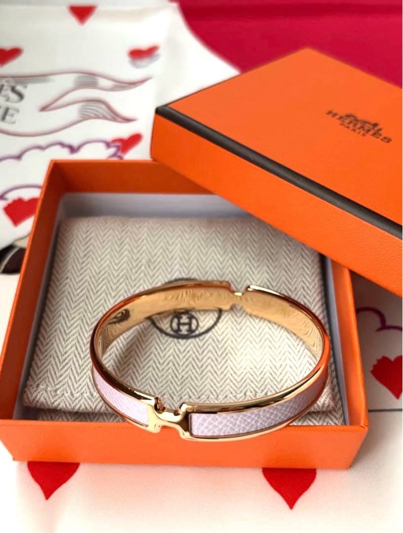 Hermès オランプ　ブレスレット　ピンクゴールド×モーブパール　T2