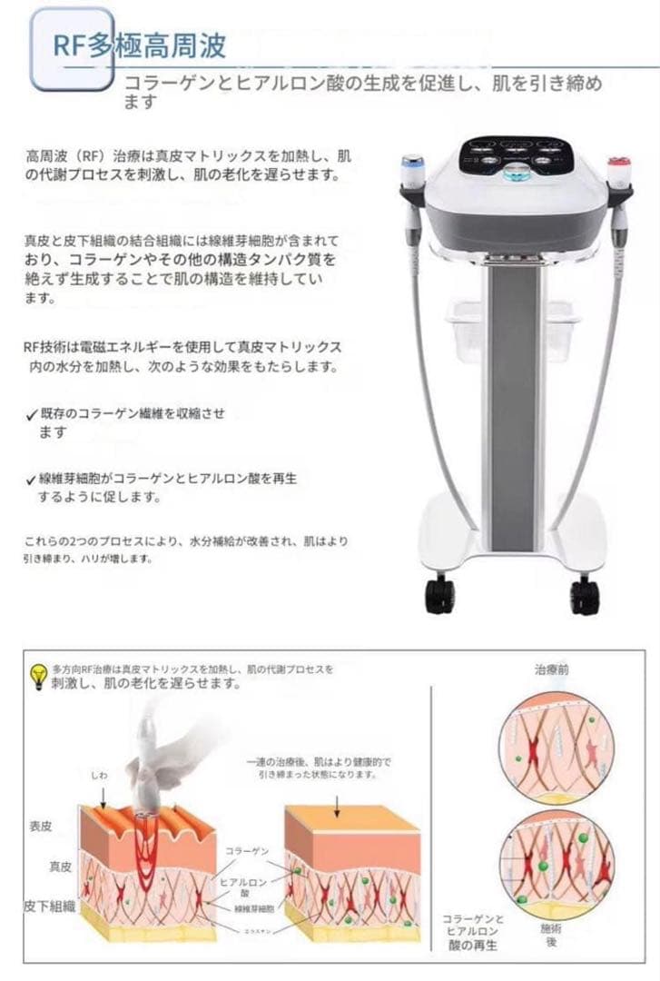 エレクトロポレーション RF美顔器　美容機器　美容液導入