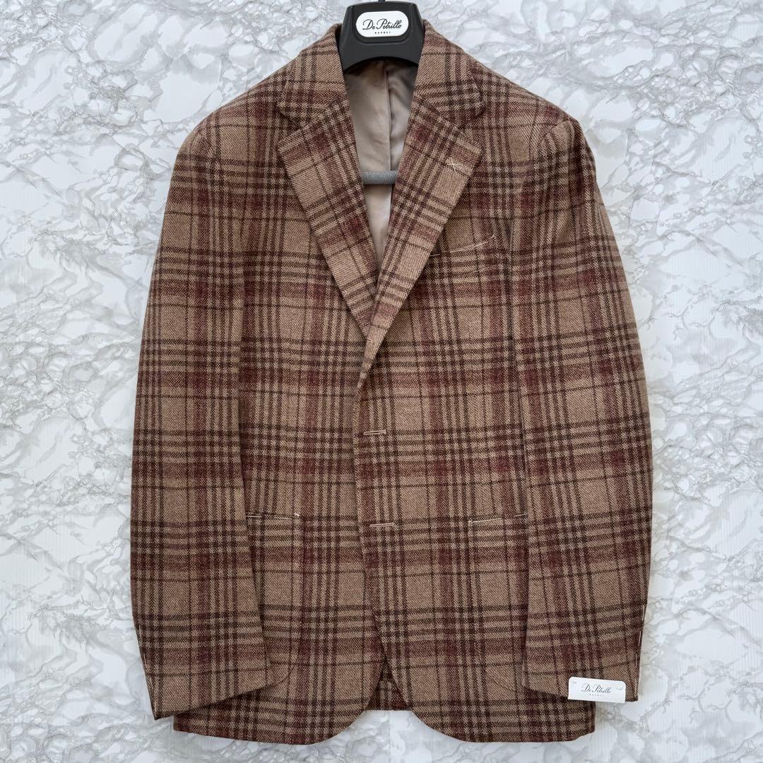De Petrillo チェック柄 テーラードジャケット　48サイズ