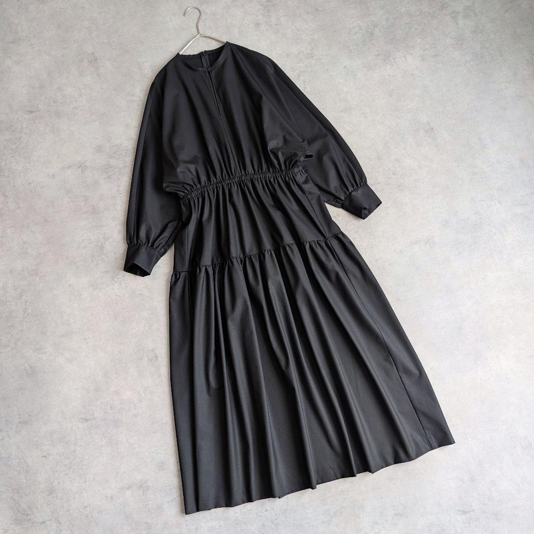 VERMEIL par iena ティアードワンピース イエナ ブラック 日本製