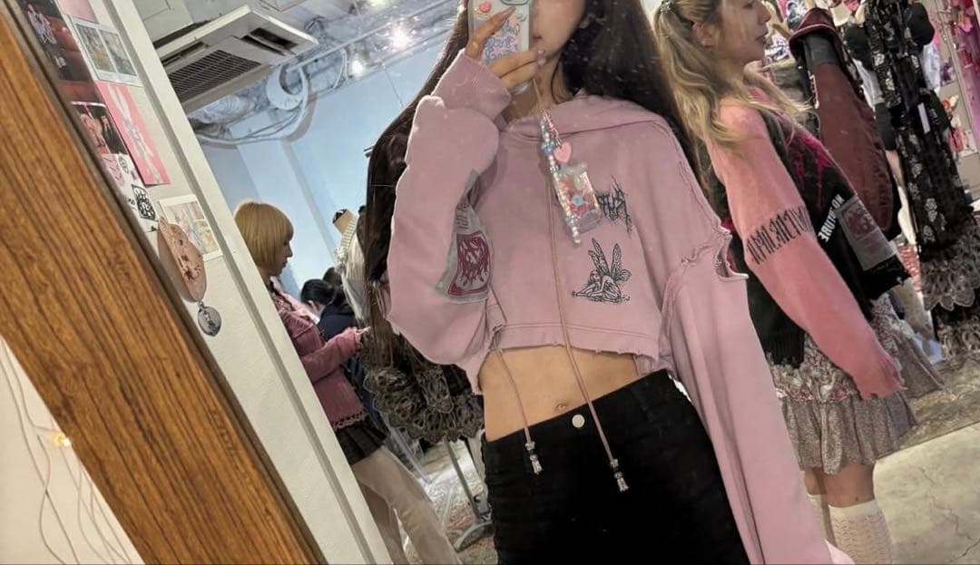 今季rurumu:/collage printed layered hoodie