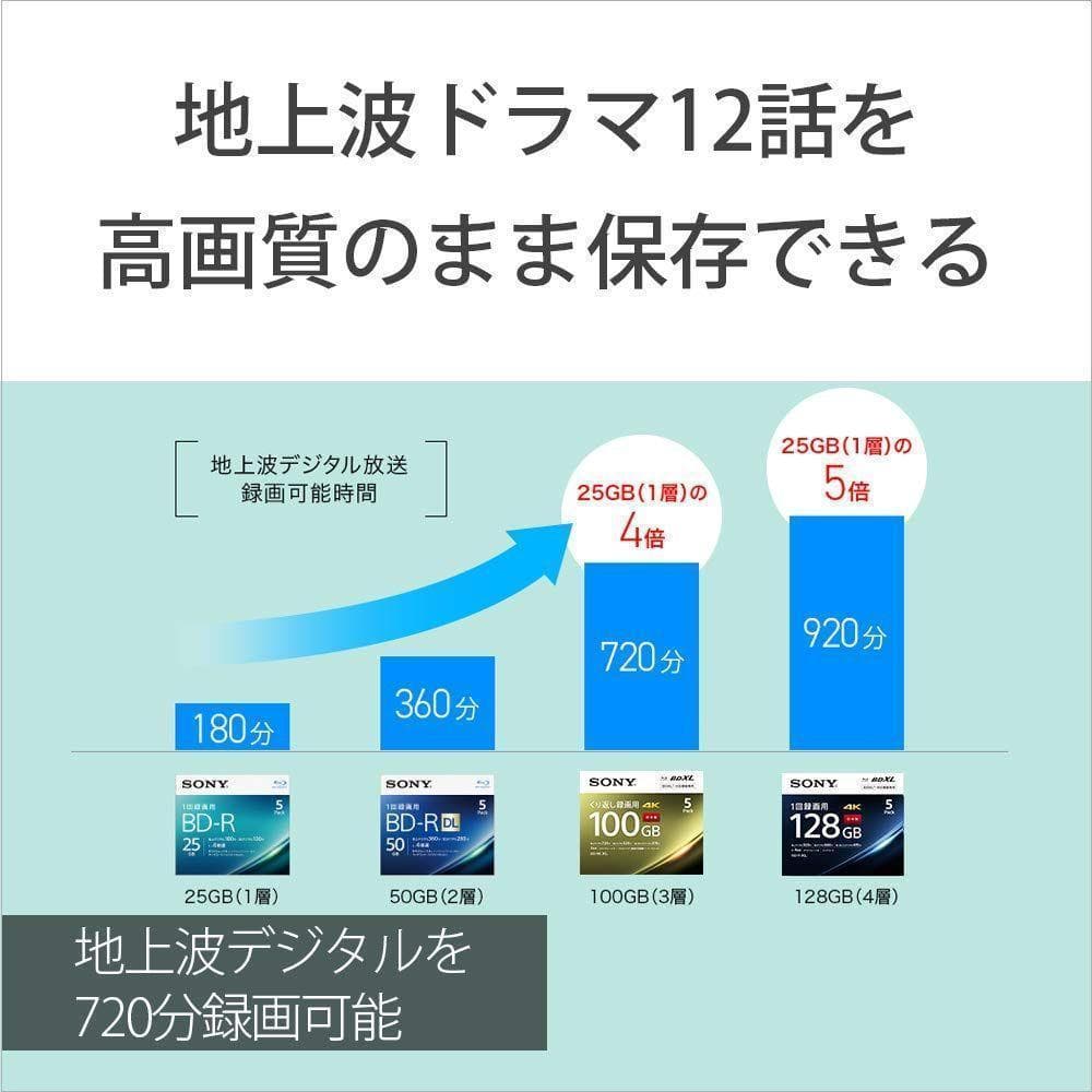 ソニー ブルーレイディスク BD-RE XL 100GB 20枚 (240時間)