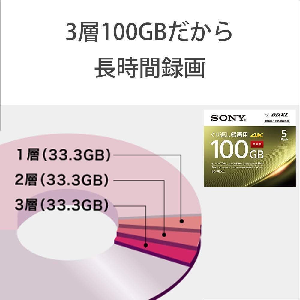ソニー ブルーレイディスク BD-RE XL 100GB 20枚 (240時間)