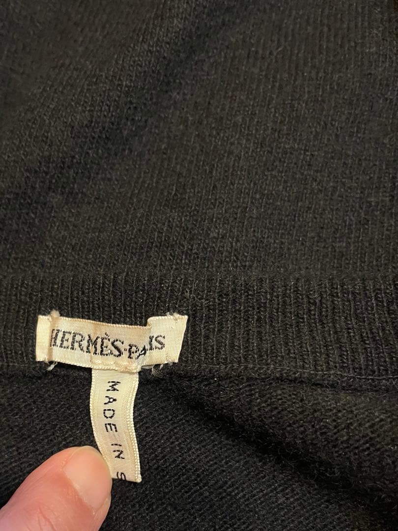 ◆HERMES ブラック カシミアカーディガン 長袖