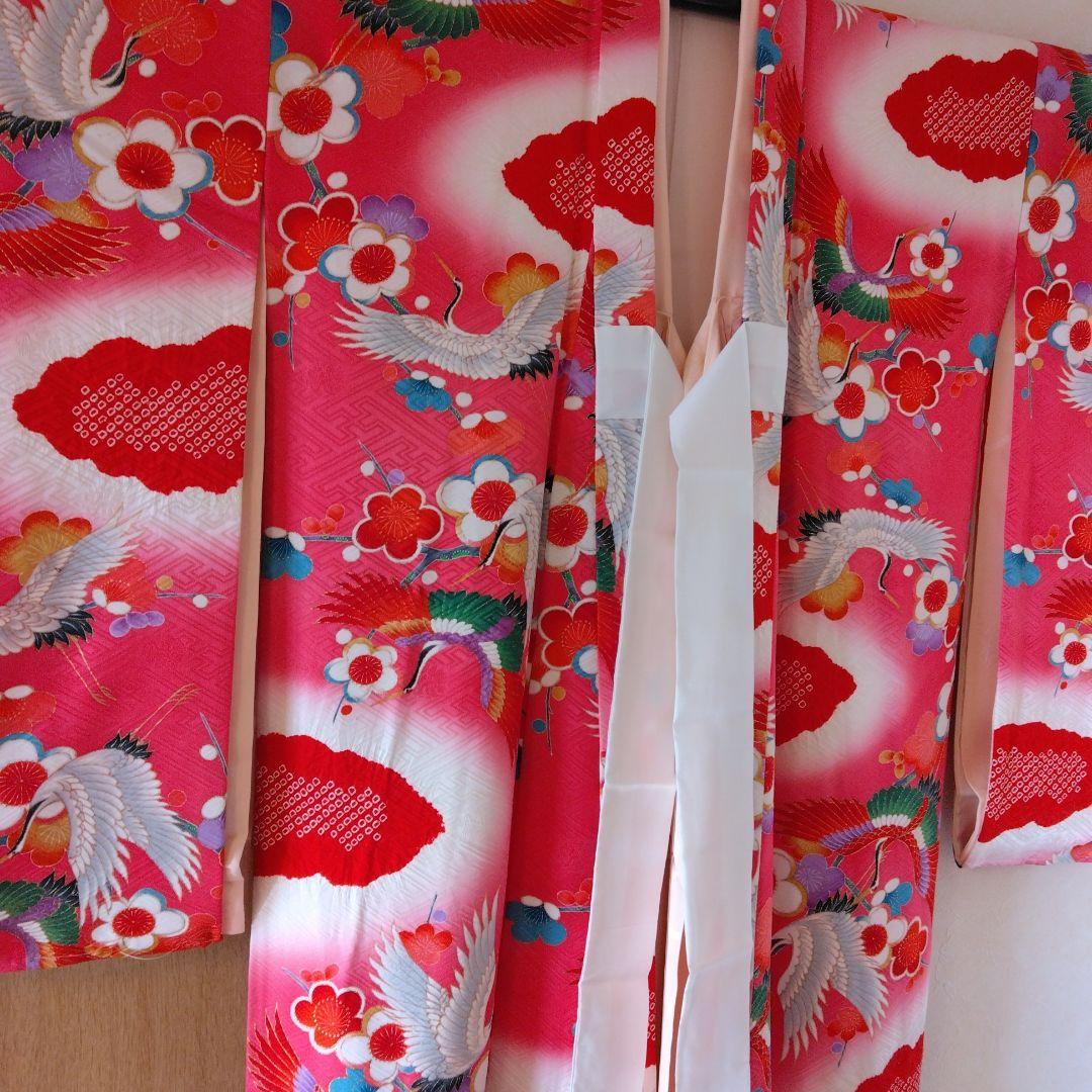 未使用　十三参り用着物　長襦袢　　袷　正絹　保管品