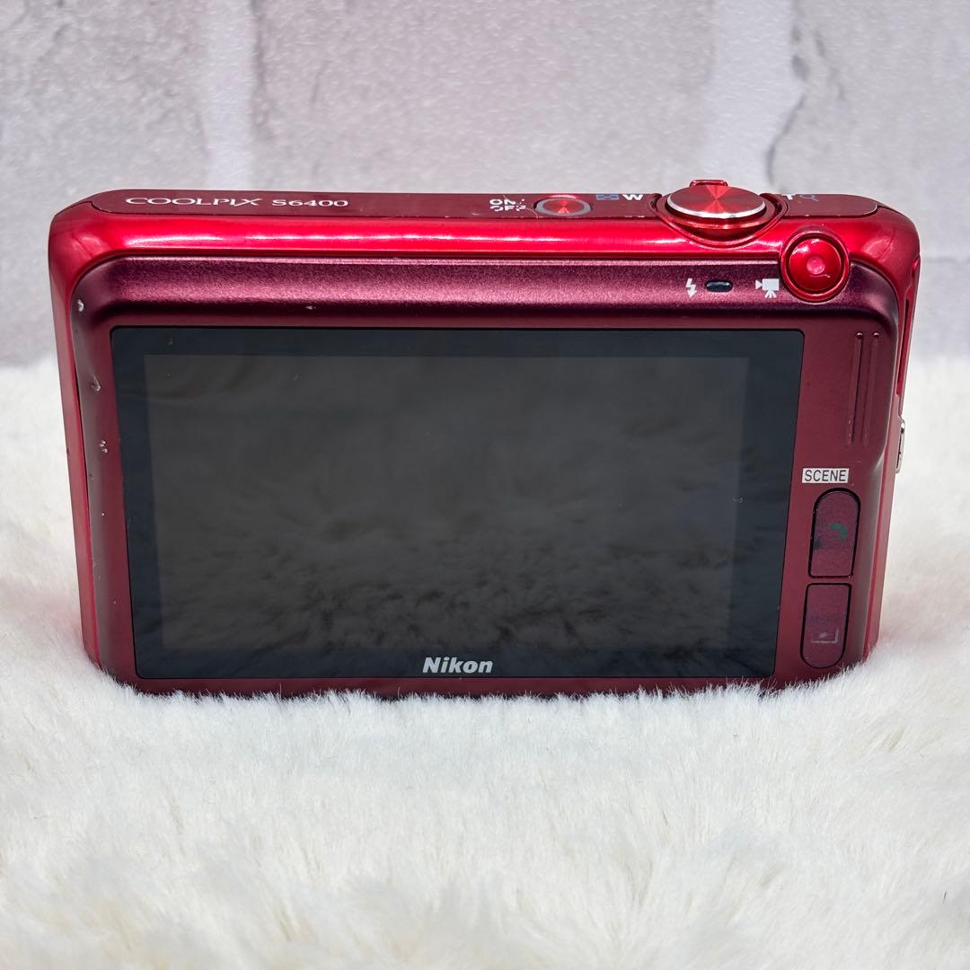 Nikon COOLPIX S6400 レッド 動作良好 12倍ズーム 充電器付