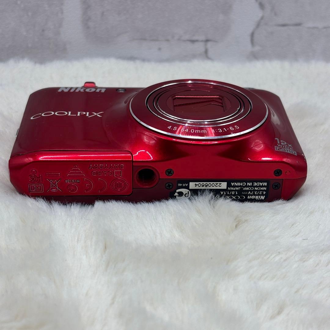 Nikon COOLPIX S6400 レッド 動作良好 12倍ズーム 充電器付
