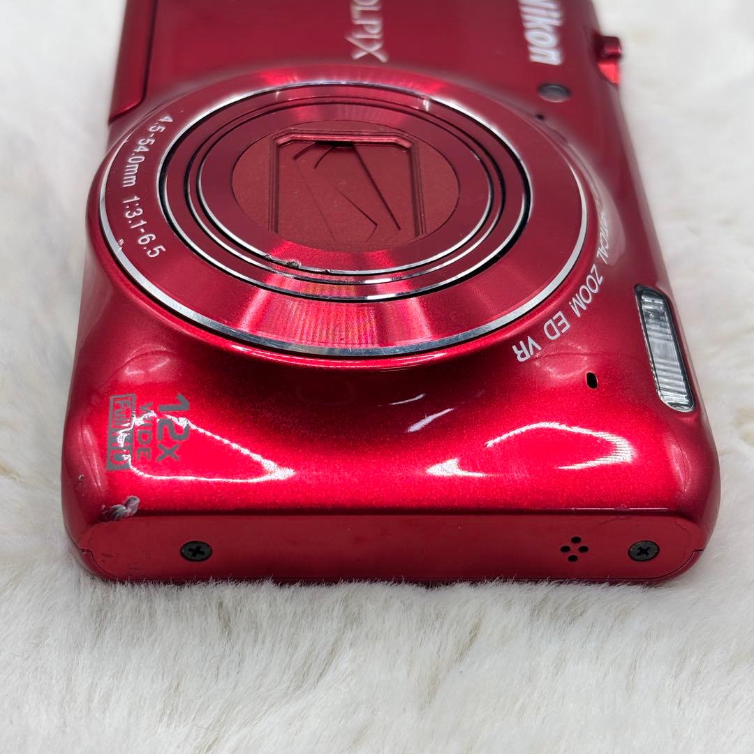 Nikon COOLPIX S6400 レッド 動作良好 12倍ズーム 充電器付