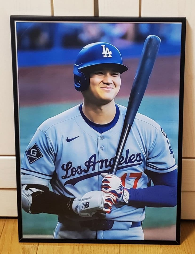ぽこた ドジャース大谷翔平 MLB ！A3ポスターフレーム付きセット