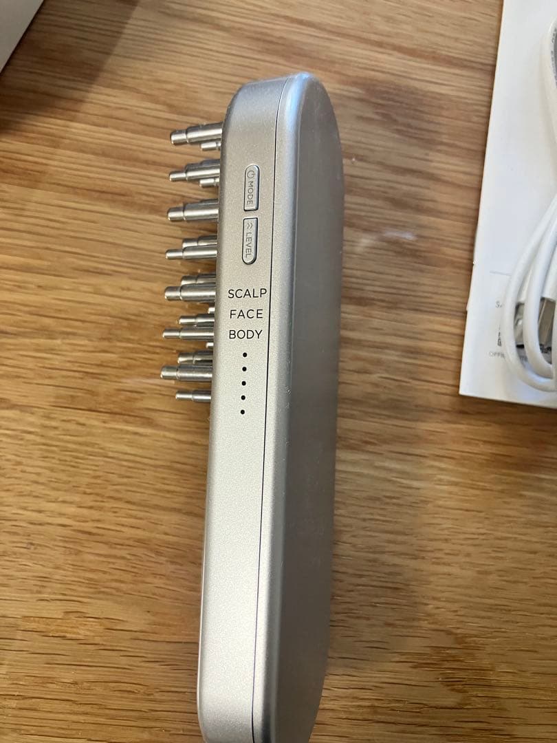 【SALONIA】EMS リフトブラシ 電気ブラシ_シルバー(動作確認済み)