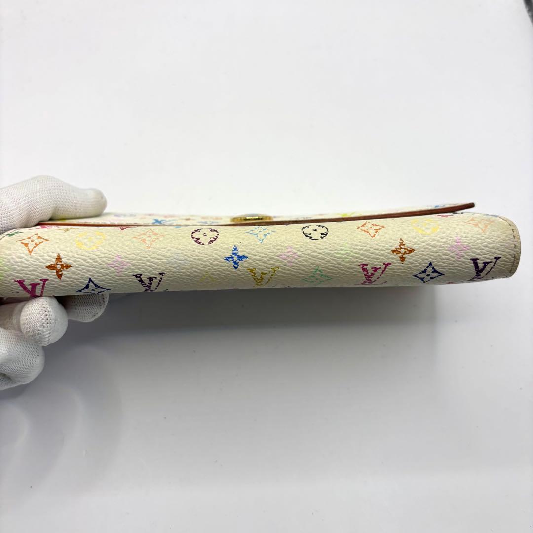 正規品 ルイヴィトン サラ マルチカラー 折り財布 総柄 pvc レザー ボタン