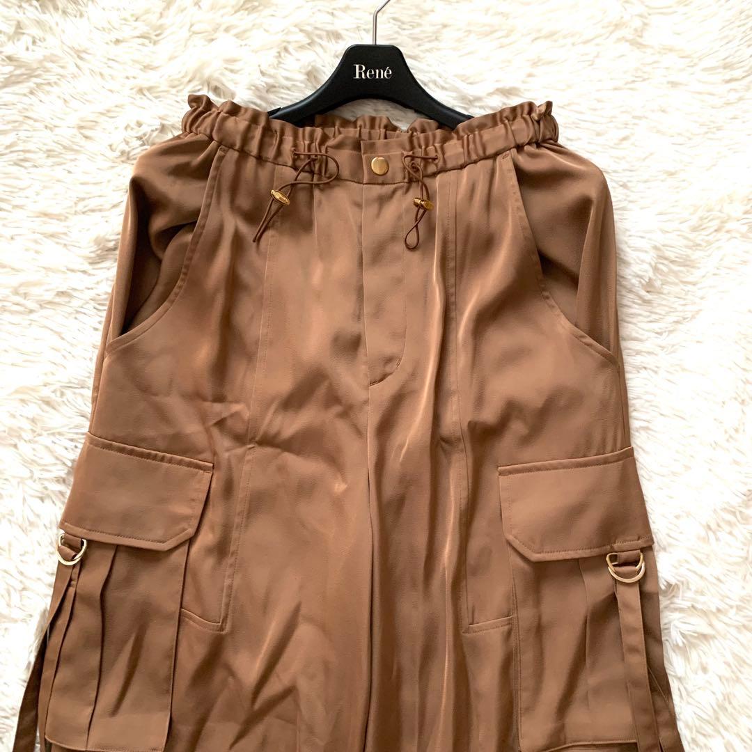 極美品✨グレースコンチネンタル 現行 カーゴパンツ リボン キャメル 2024