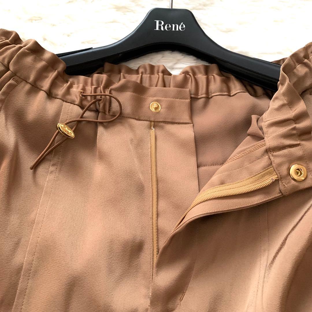 極美品✨グレースコンチネンタル 現行 カーゴパンツ リボン キャメル 2024