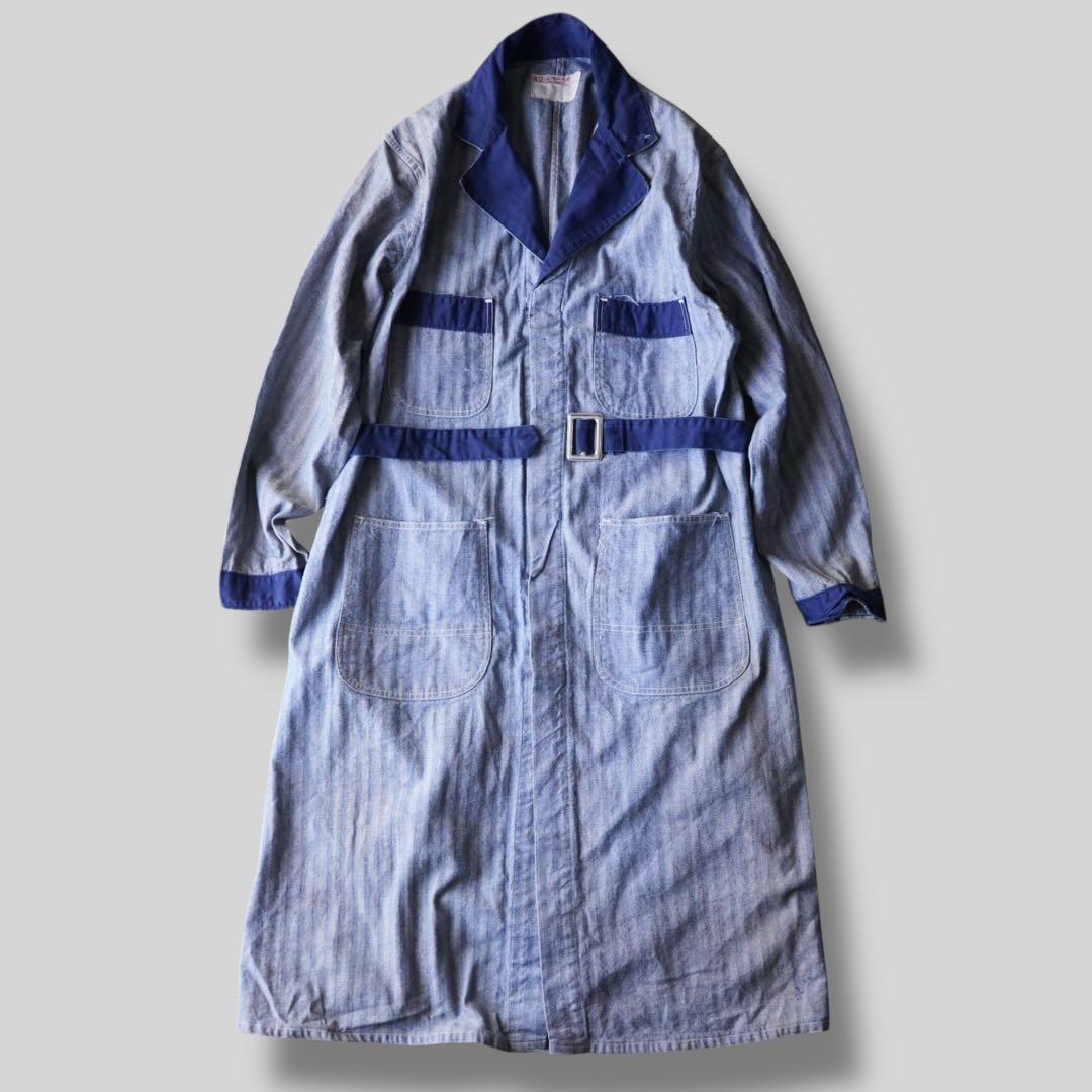 80's~90's ヘリンボーンワークコート ショップコート 雰囲気系 ボロ
