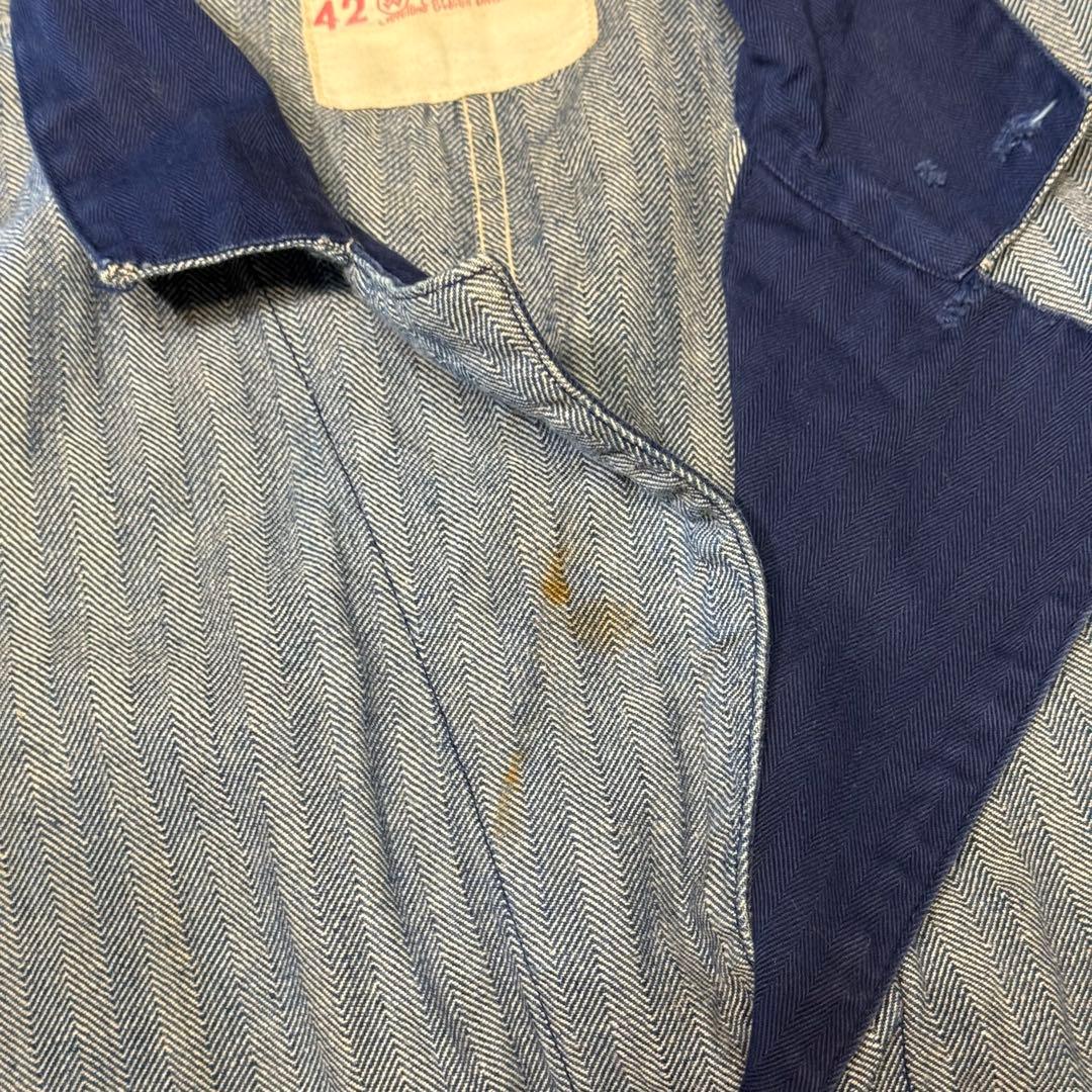 80's~90's ヘリンボーンワークコート ショップコート 雰囲気系 ボロ