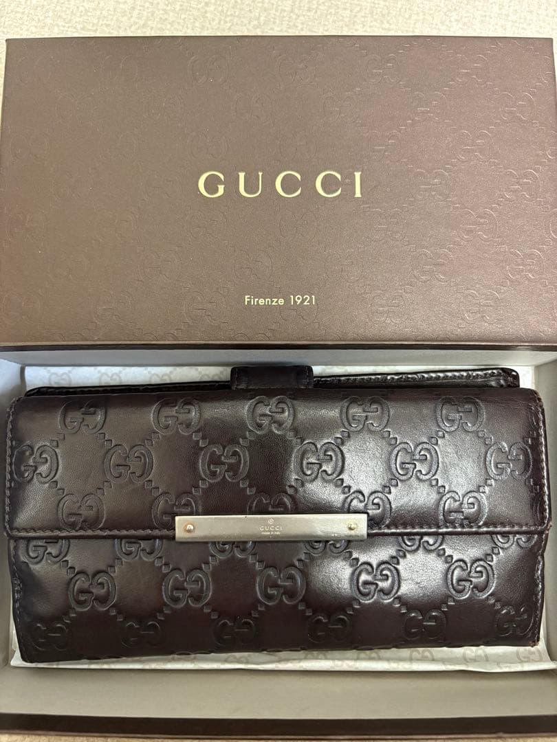GUCCI ダークブラウン 長財布