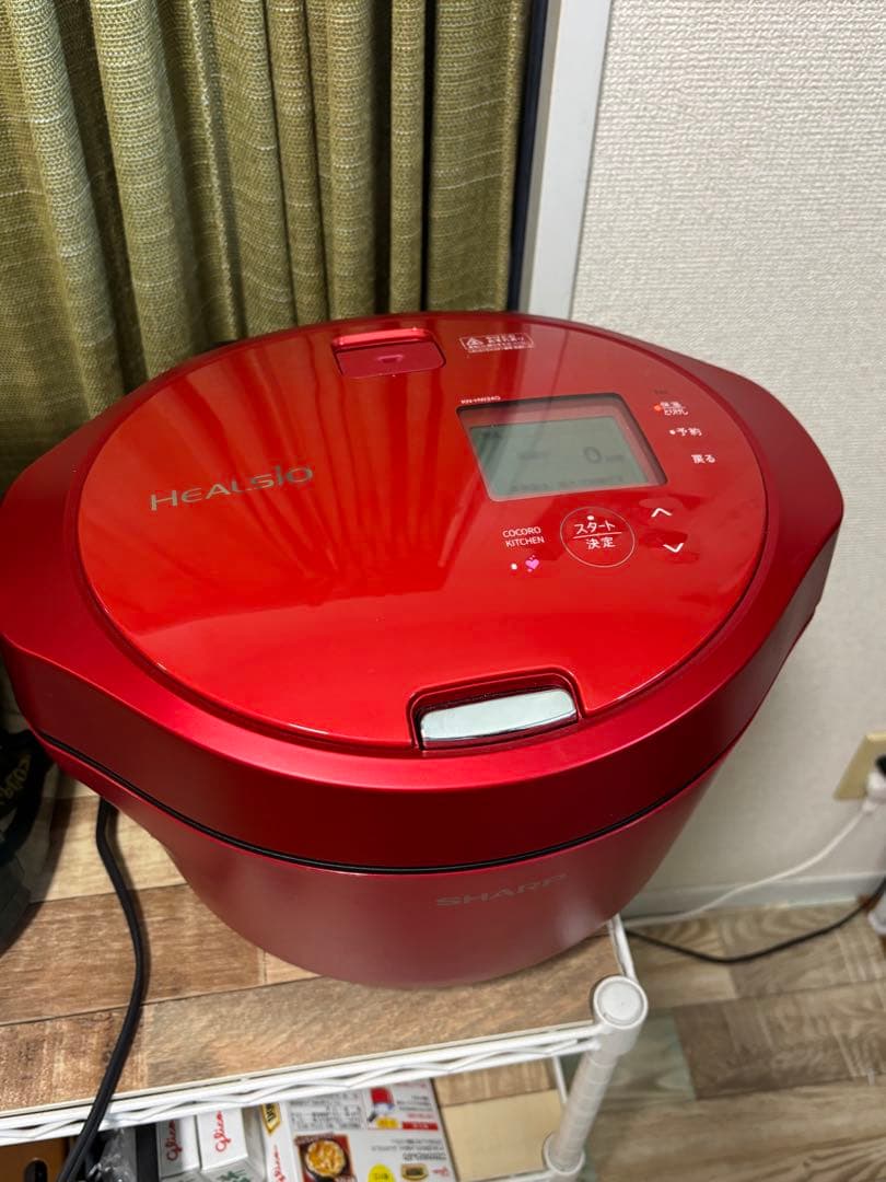 【中古美品】SHARP 水なし自動調理鍋ヘルシオ 2.4L KN-HW24G-R