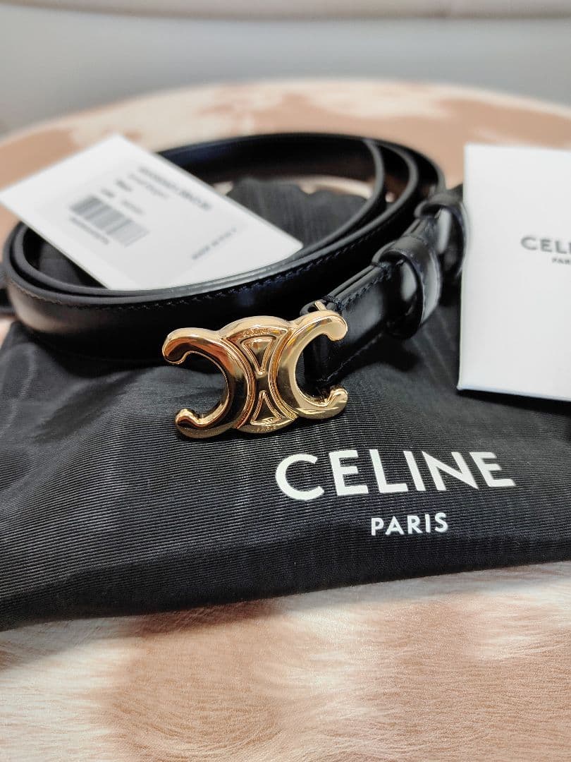 ◆なゆ◆CELINE セリーヌ スモール トリオンフ ベルト 80