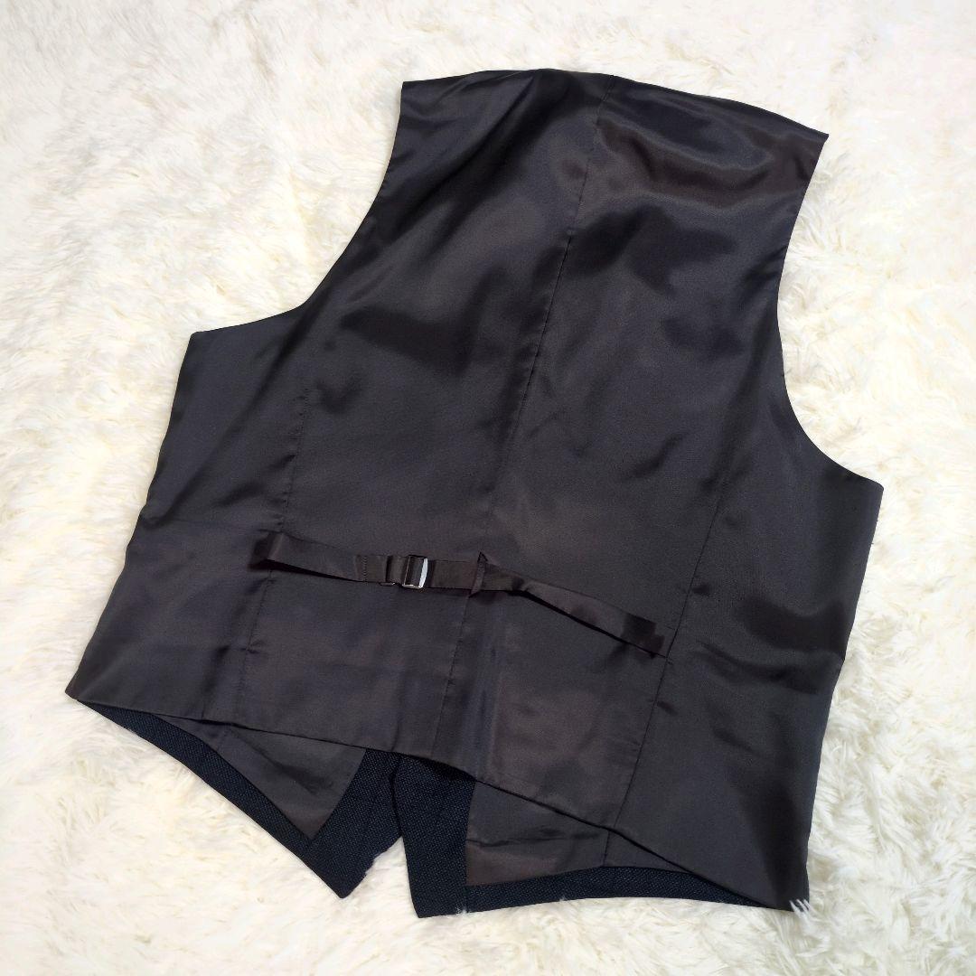 オリヒカ　スーツ　スリーピース　ベスト　チェック　ネイビー　AB6