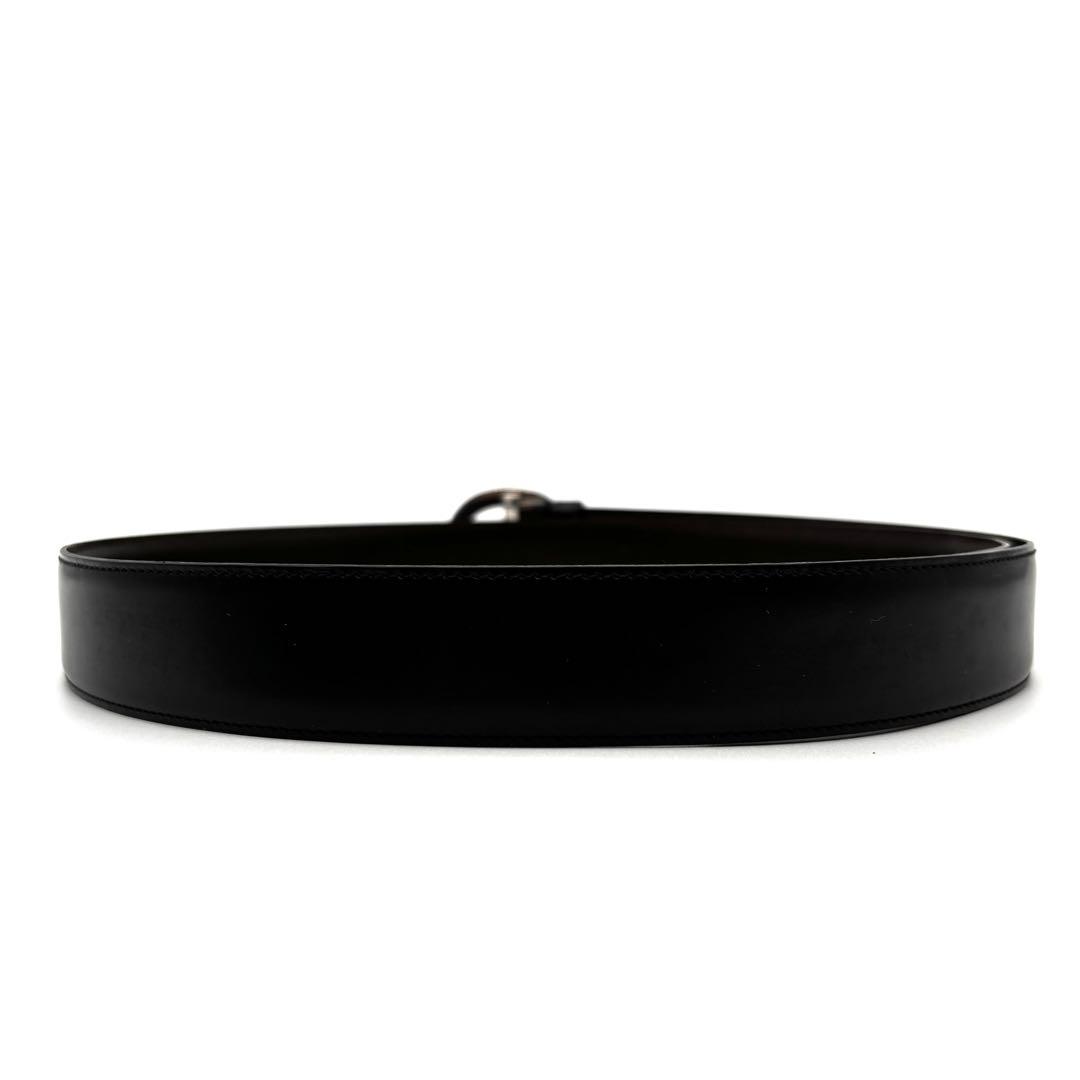 美品 カルティエ リバーシブル ベルト パンテール ロゴ金具 レザー 黒 茶