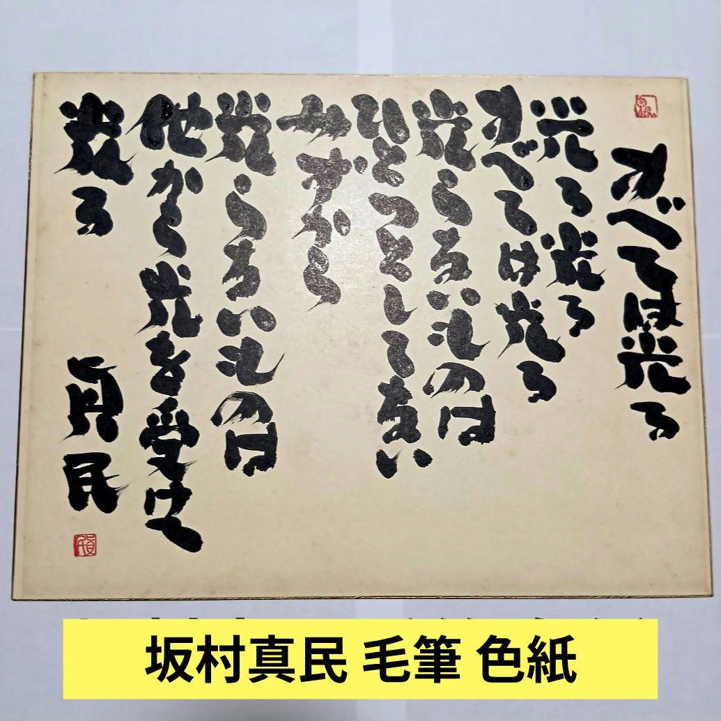 坂村真民真筆 色紙 「すべては光る」